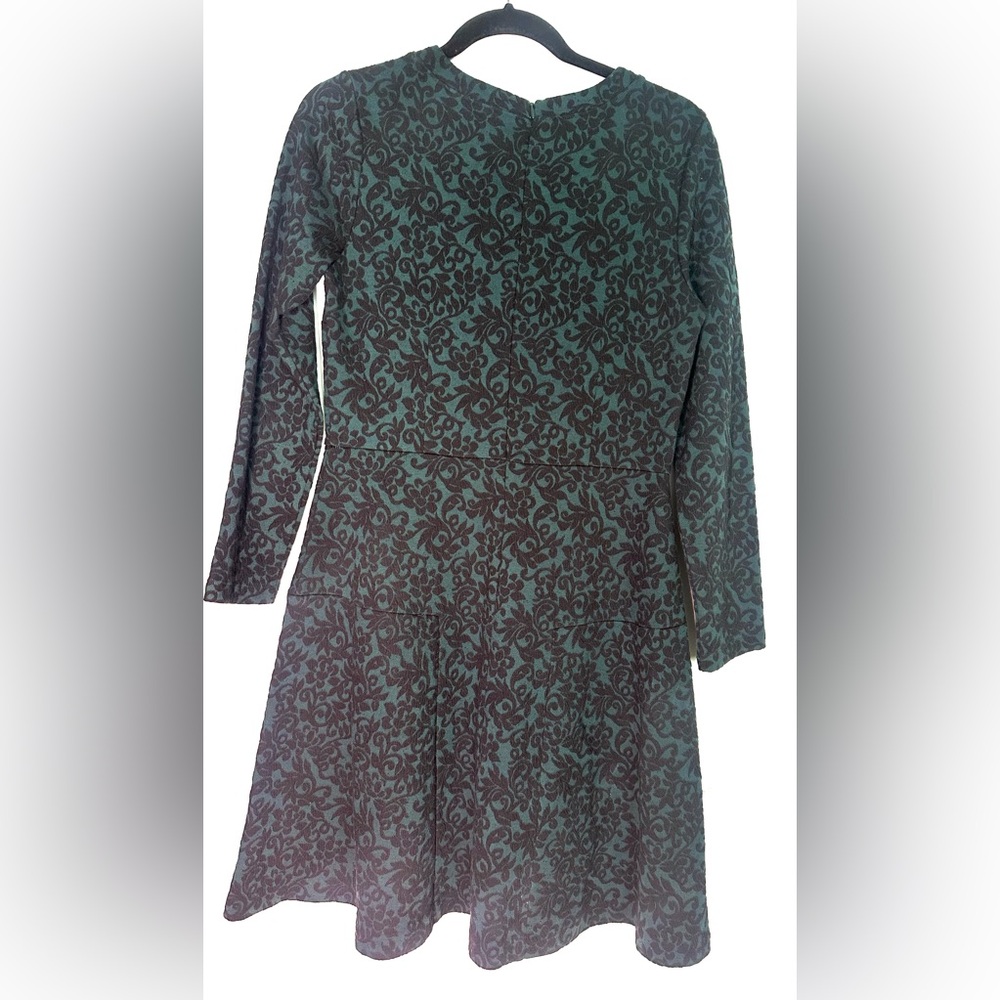LOFT Green Fit and Flare Long Sleeve Dress - Picture 3 of 7